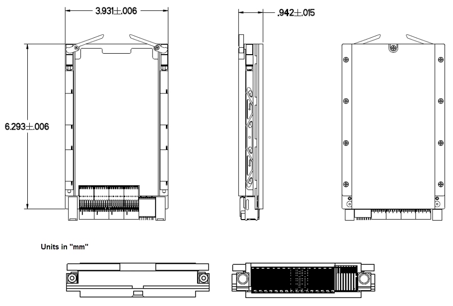 机械图纸 - Amphenol Aerospace SOSA RaptorLink以太网开关